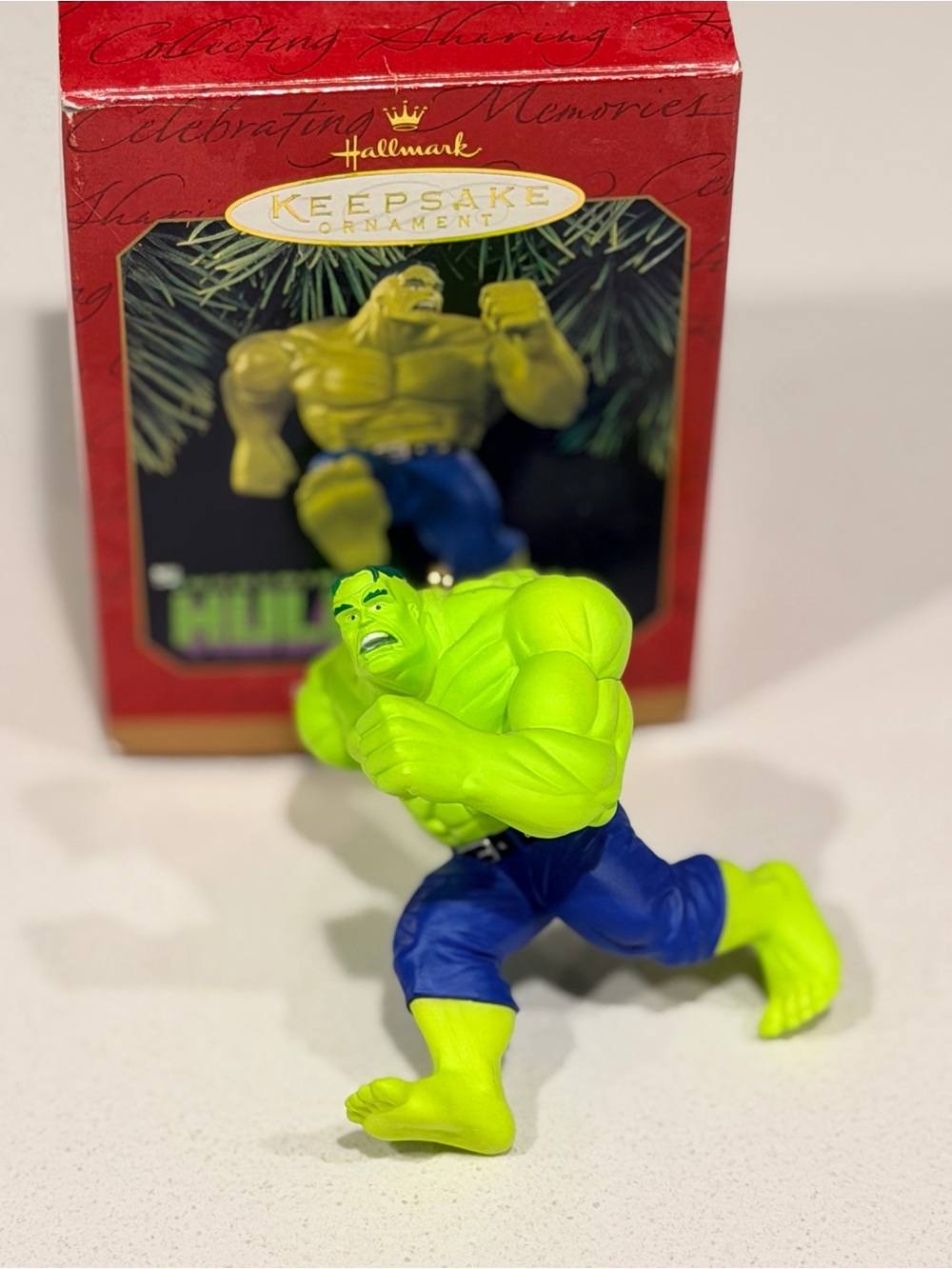 Hallmark Hulk Action Figure Ornament - Neon Green & Blue